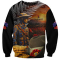 Slouch Hat and Biscuits ANZAC Sweatshirt with Soldier Silver Fern