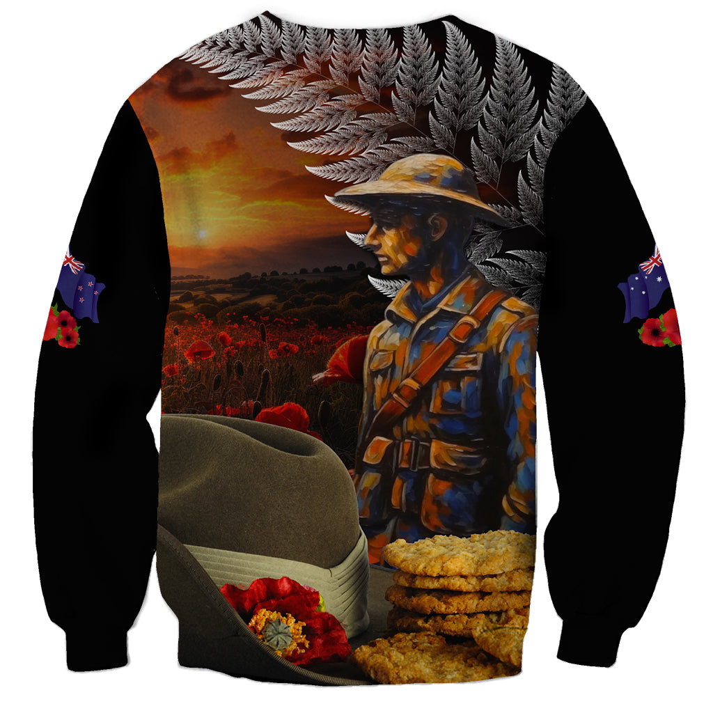 Slouch Hat and Biscuits ANZAC Sweatshirt with Soldier Silver Fern