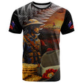 Slouch Hat and Biscuits ANZAC T Shirt with Soldier Silver Fern