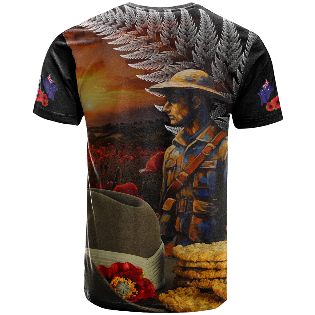 Slouch Hat and Biscuits ANZAC T Shirt with Soldier Silver Fern