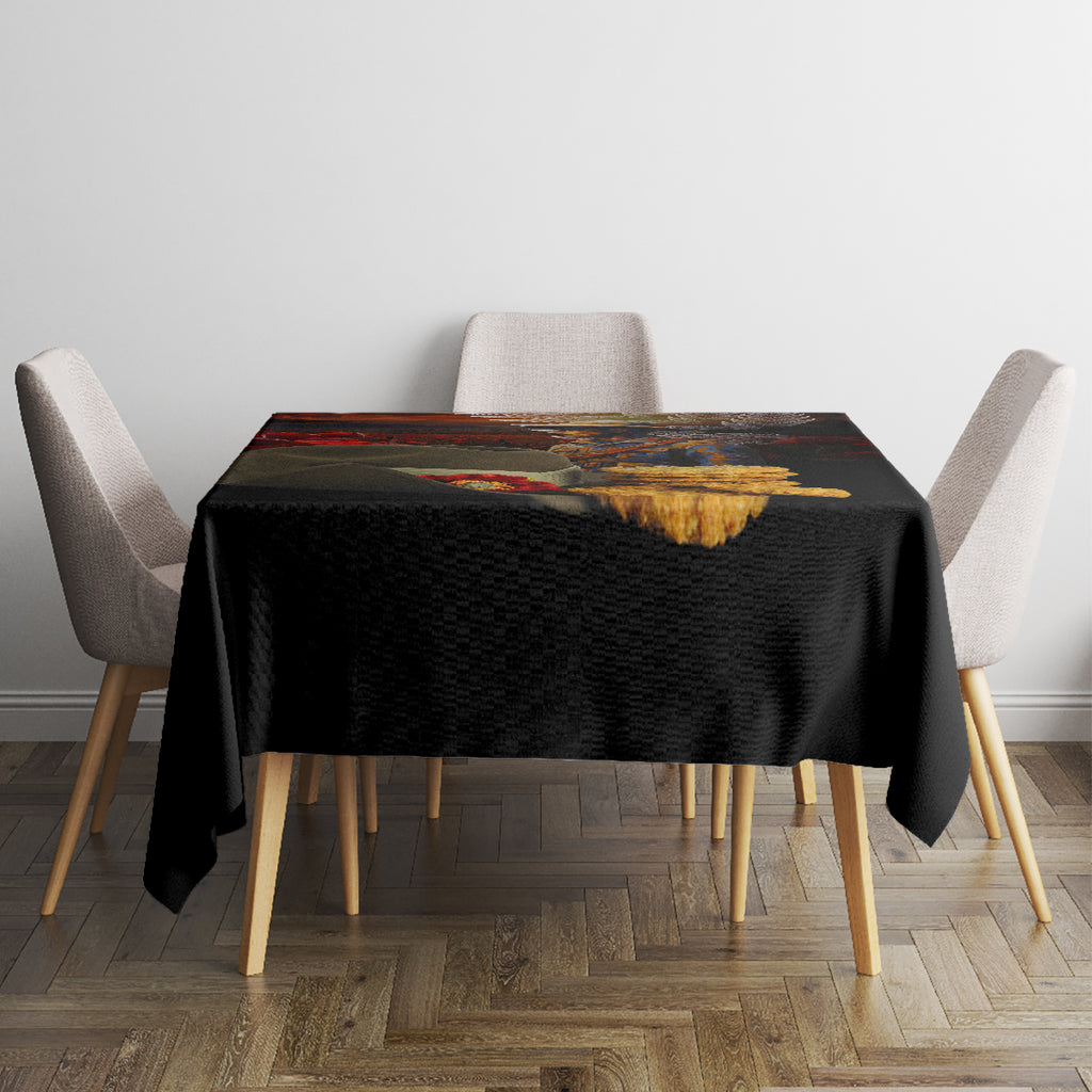 Slouch Hat and Biscuits ANZAC Tablecloth with Soldier Silver Fern