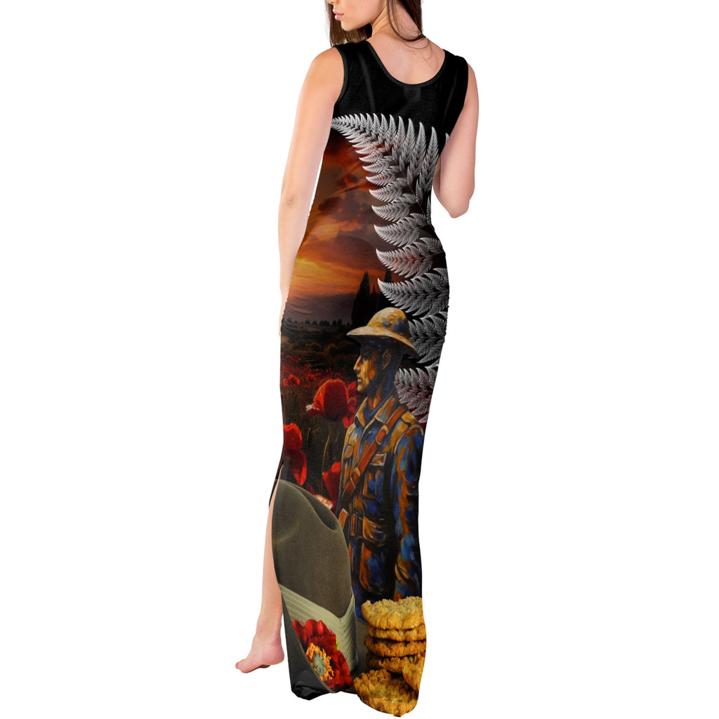 Slouch Hat and Biscuits ANZAC Tank Maxi Dress with Soldier Silver Fern