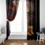 Slouch Hat and Biscuits ANZAC Window Curtain with Soldier Silver Fern