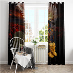 Slouch Hat and Biscuits ANZAC Window Curtain with Soldier Silver Fern