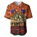 The Rising Sun Badge ANZAC Baseball Jersey Last Post Field of Poppy Starry Night Style