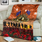 The Rising Sun Badge ANZAC Blanket Last Post Field of Poppy Starry Night Style