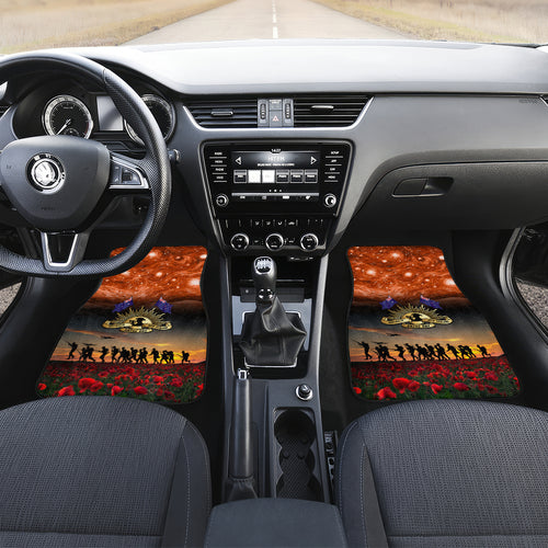 The Rising Sun Badge ANZAC Car Mats Last Post Field of Poppy Starry Night Style