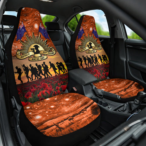 The Rising Sun Badge ANZAC Car Seat Cover Last Post Field of Poppy Starry Night Style
