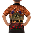 The Rising Sun Badge ANZAC Family Matching Mermaid Dress and Hawaiian Shirt Last Post Field of Poppy Starry Night Style