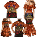 The Rising Sun Badge ANZAC Family Matching Mermaid Dress and Hawaiian Shirt Last Post Field of Poppy Starry Night Style