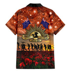 The Rising Sun Badge ANZAC Family Matching Mermaid Dress and Hawaiian Shirt Last Post Field of Poppy Starry Night Style