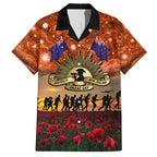The Rising Sun Badge ANZAC Family Matching Summer Maxi Dress and Hawaiian Shirt Last Post Field of Poppy Starry Night Style