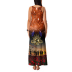 The Rising Sun Badge ANZAC Family Matching Tank Maxi Dress and Hawaiian Shirt Last Post Field of Poppy Starry Night Style