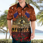 The Rising Sun Badge ANZAC Hawaiian Shirt Last Post Field of Poppy Starry Night Style