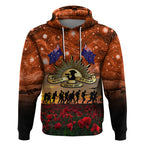 The Rising Sun Badge ANZAC Hoodie Last Post Field of Poppy Starry Night Style