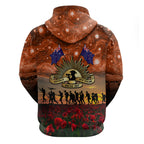 The Rising Sun Badge ANZAC Hoodie Last Post Field of Poppy Starry Night Style