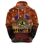 The Rising Sun Badge ANZAC Hoodie Last Post Field of Poppy Starry Night Style