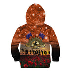 The Rising Sun Badge ANZAC Kid Hoodie Last Post Field of Poppy Starry Night Style