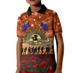 The Rising Sun Badge ANZAC Kid Polo Shirt Last Post Field of Poppy Starry Night Style