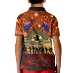 The Rising Sun Badge ANZAC Kid Polo Shirt Last Post Field of Poppy Starry Night Style