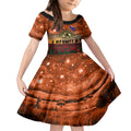 The Rising Sun Badge ANZAC Kid Short Sleeve Dress Last Post Field of Poppy Starry Night Style