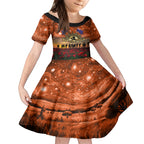 The Rising Sun Badge ANZAC Kid Short Sleeve Dress Last Post Field of Poppy Starry Night Style