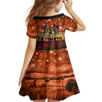 The Rising Sun Badge ANZAC Kid Short Sleeve Dress Last Post Field of Poppy Starry Night Style