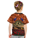 The Rising Sun Badge ANZAC Kid T Shirt Last Post Field of Poppy Starry Night Style