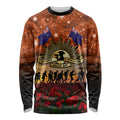 The Rising Sun Badge ANZAC Long Sleeve Shirt Last Post Field of Poppy Starry Night Style