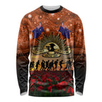 The Rising Sun Badge ANZAC Long Sleeve Shirt Last Post Field of Poppy Starry Night Style