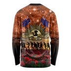 The Rising Sun Badge ANZAC Long Sleeve Shirt Last Post Field of Poppy Starry Night Style
