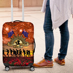 The Rising Sun Badge ANZAC Luggage Cover Last Post Field of Poppy Starry Night Style
