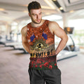 The Rising Sun Badge ANZAC Men Tank Top Last Post Field of Poppy Starry Night Style