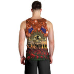 The Rising Sun Badge ANZAC Men Tank Top Last Post Field of Poppy Starry Night Style