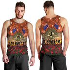 The Rising Sun Badge ANZAC Men Tank Top Last Post Field of Poppy Starry Night Style