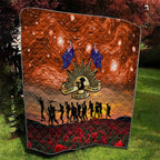 The Rising Sun Badge ANZAC Quilt Last Post Field of Poppy Starry Night Style