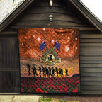 The Rising Sun Badge ANZAC Quilt Last Post Field of Poppy Starry Night Style