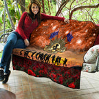 The Rising Sun Badge ANZAC Quilt Last Post Field of Poppy Starry Night Style