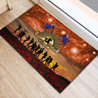 The Rising Sun Badge ANZAC Rubber Doormat Last Post Field of Poppy Starry Night Style
