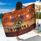 The Rising Sun Badge ANZAC Sarong Last Post Field of Poppy Starry Night Style