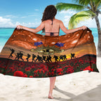 The Rising Sun Badge ANZAC Sarong Last Post Field of Poppy Starry Night Style