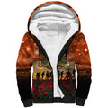 The Rising Sun Badge ANZAC Sherpa Hoodie Last Post Field of Poppy Starry Night Style