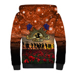The Rising Sun Badge ANZAC Sherpa Hoodie Last Post Field of Poppy Starry Night Style