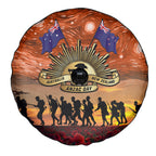 The Rising Sun Badge ANZAC Spare Tire Cover Last Post Field of Poppy Starry Night Style