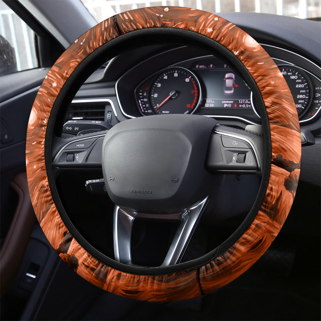 The Rising Sun Badge ANZAC Steering Wheel Cover Last Post Field of Poppy Starry Night Style