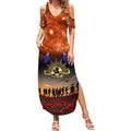 The Rising Sun Badge ANZAC Summer Maxi Dress Last Post Field of Poppy Starry Night Style