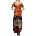 The Rising Sun Badge ANZAC Summer Maxi Dress Last Post Field of Poppy Starry Night Style