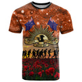 The Rising Sun Badge ANZAC T Shirt Last Post Field of Poppy Starry Night Style