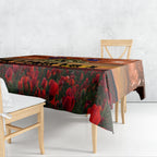 The Rising Sun Badge ANZAC Tablecloth Last Post Field of Poppy Starry Night Style