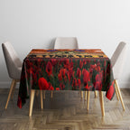 The Rising Sun Badge ANZAC Tablecloth Last Post Field of Poppy Starry Night Style